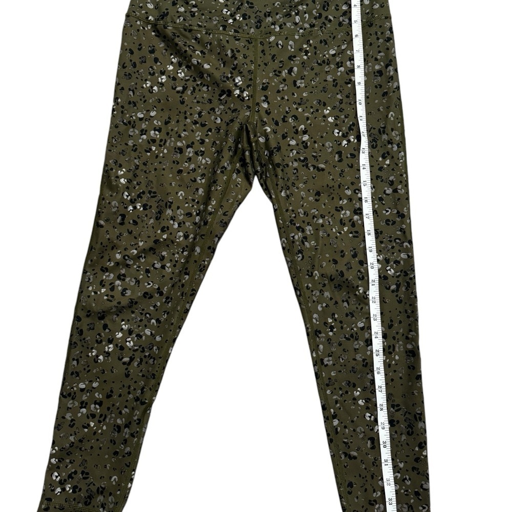 Zella Women’s Ultra High Waist Ankle Leggings Large Green Cheetah Print - Picture 5 of 10